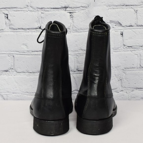 Vintage Men\'s 1987 Addison Shoe Comp. Black 9 Hole Military Combat Boots - 8 W main image 6